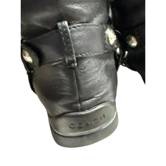 Coach Dafney Black Leather 15” Engineer Harness Boots Women’s Size 6.5M EUC Tag - Picture 10 of 15